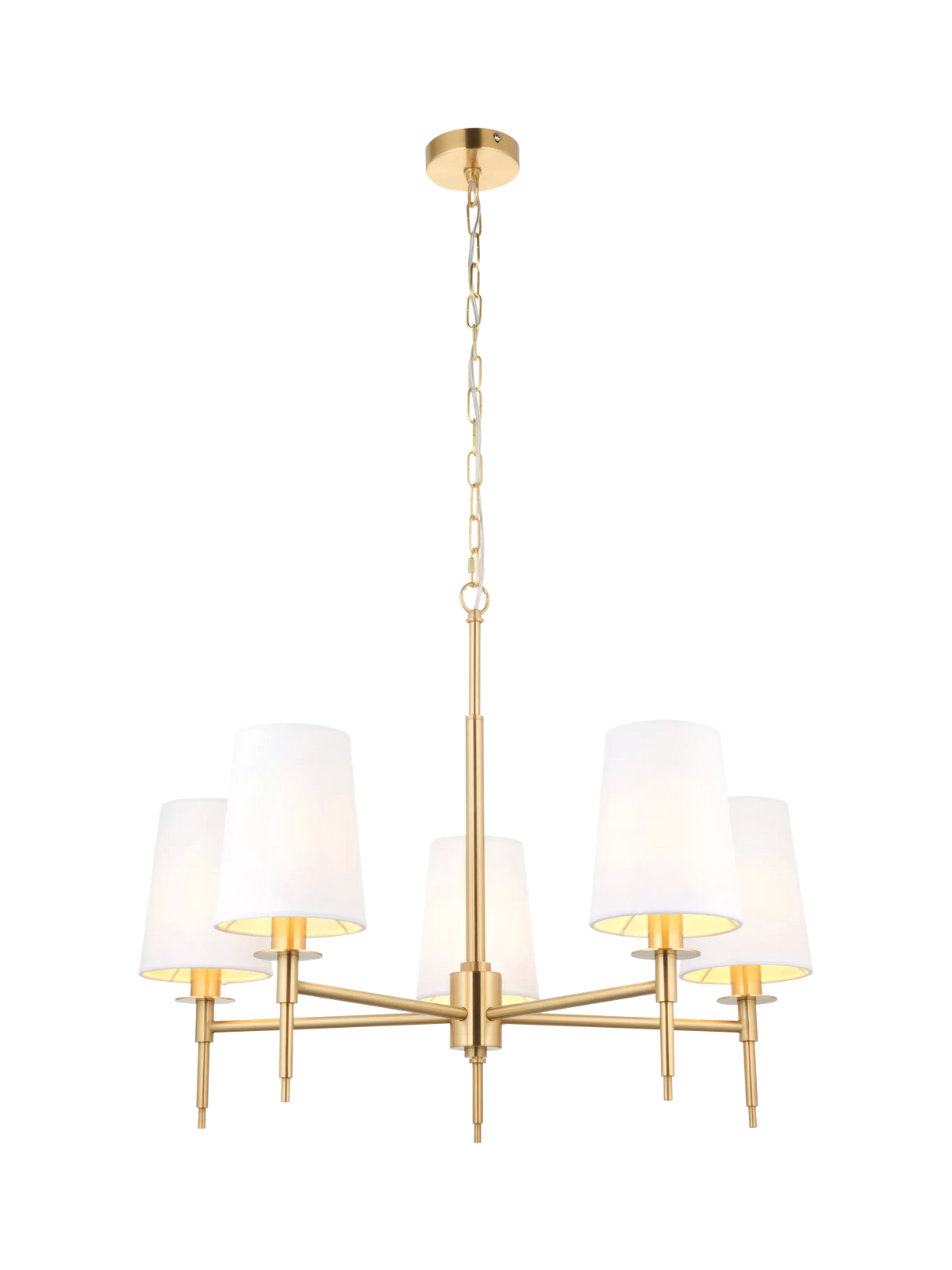 Bay Lighting Louis 5 arm ceiling light metallic brass, UK version