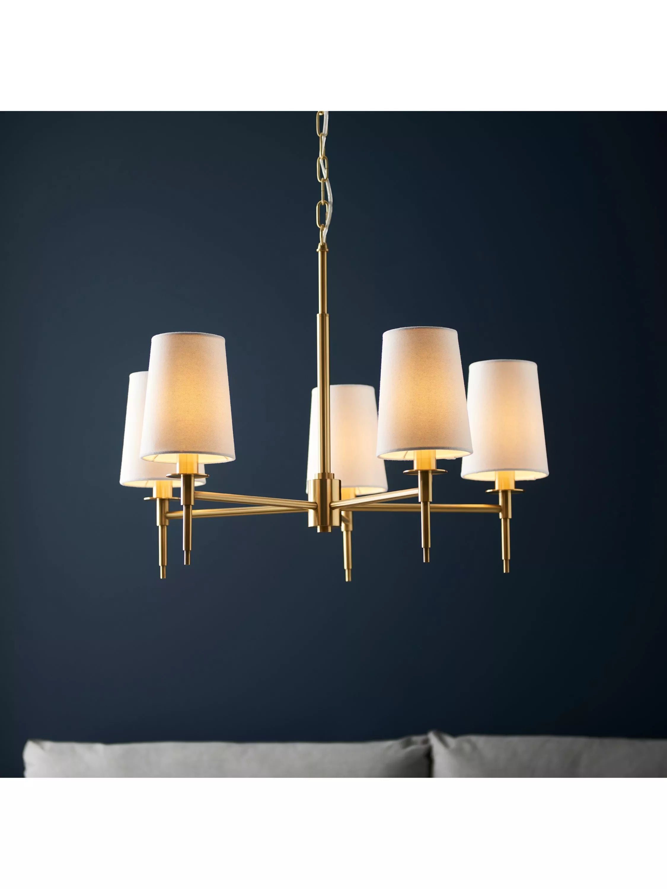 Bay Lighting Louis 5 arm ceiling light metallic brass, UK version