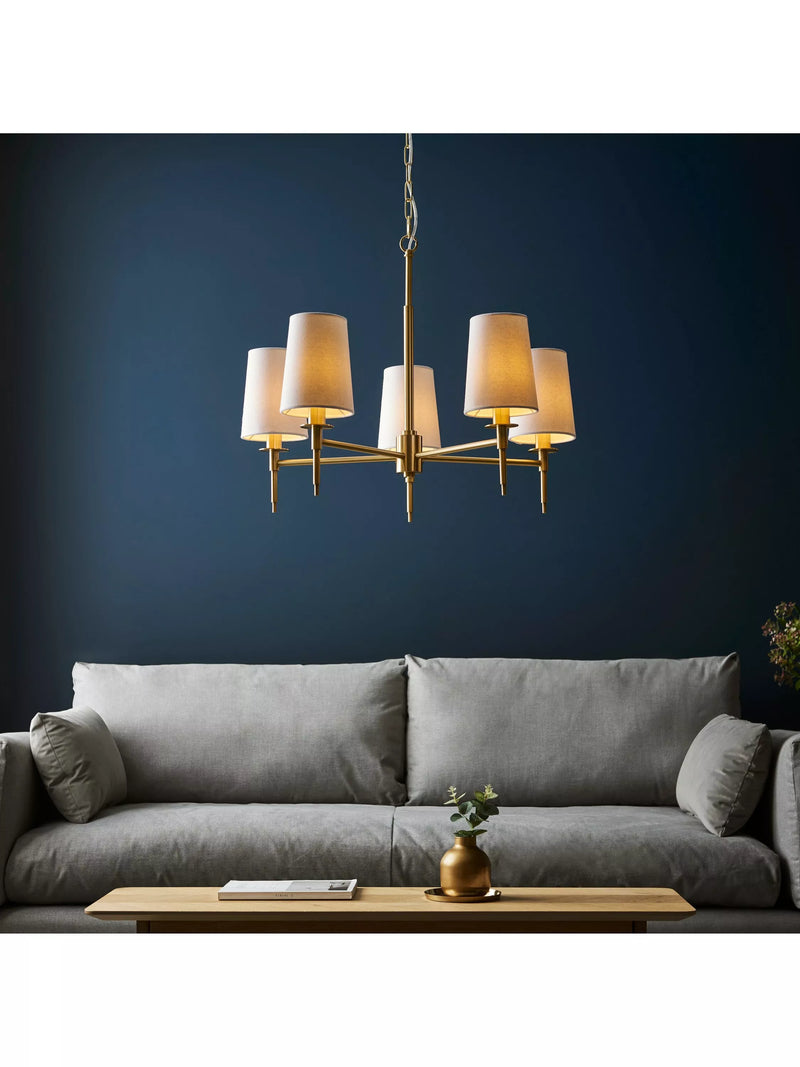 Bay Lighting Louis 5 arm ceiling light metallic brass, UK version