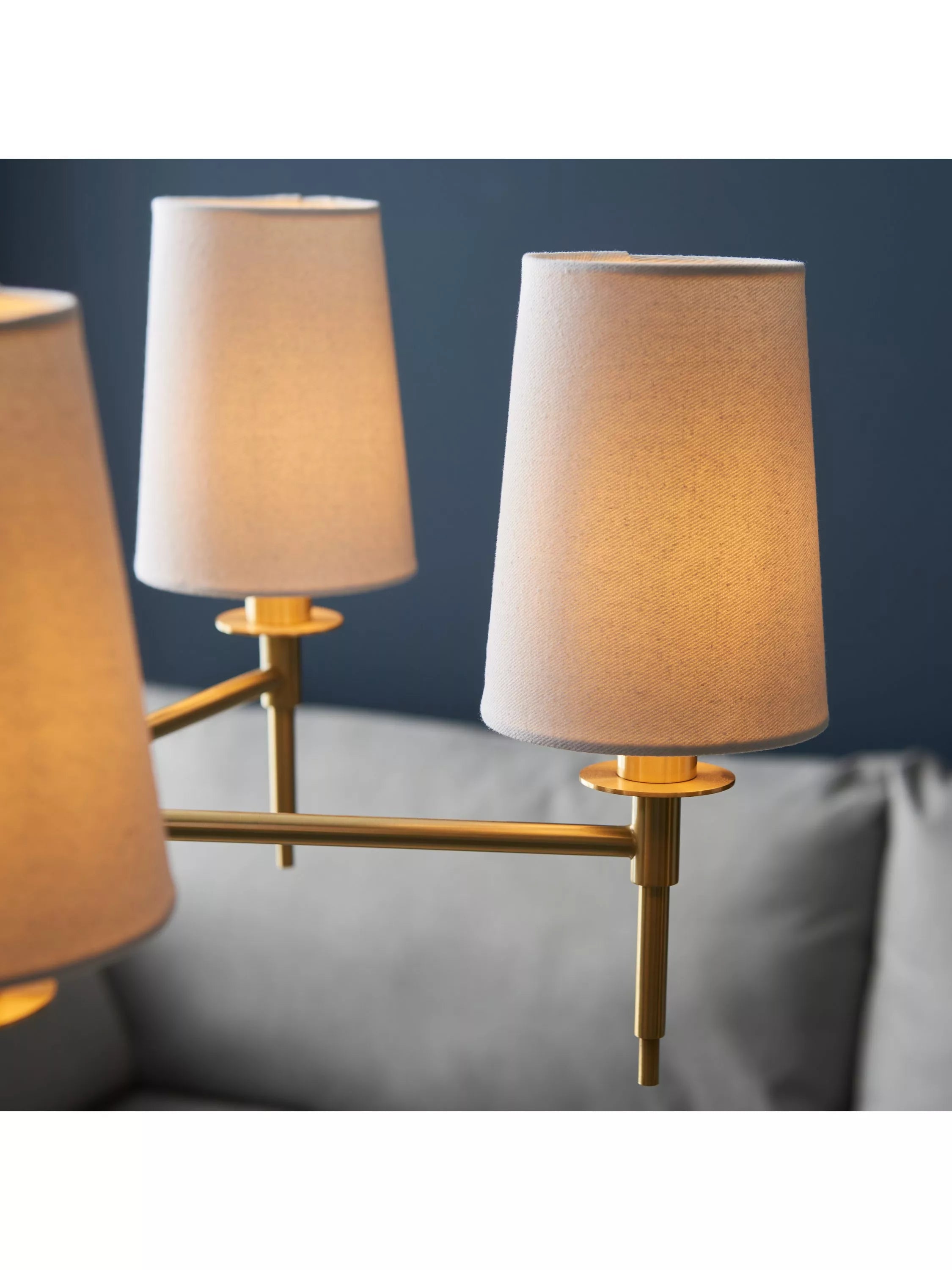 Bay Lighting Louis 5 arm ceiling light metallic brass, UK version