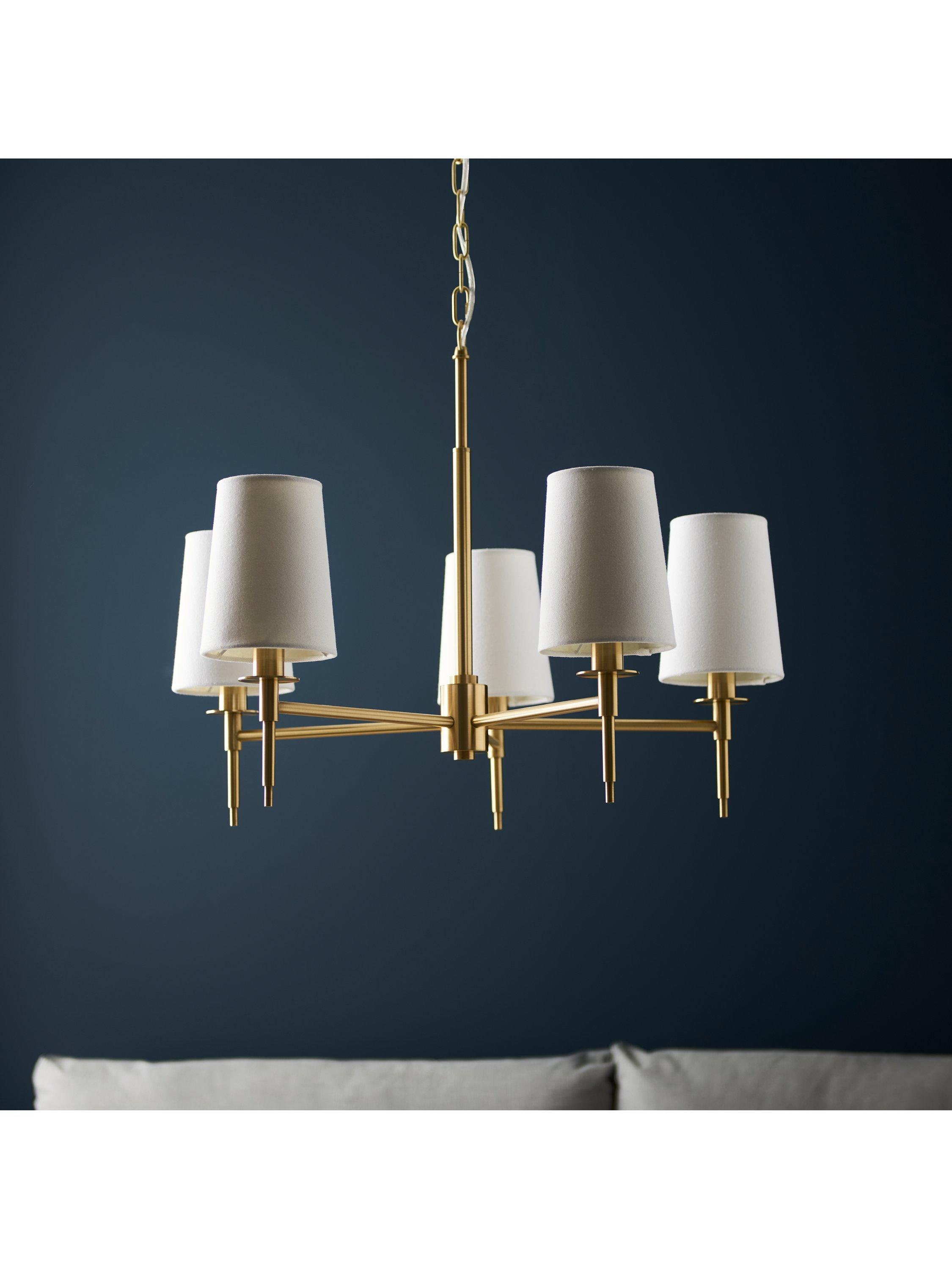 Bay Lighting Louis 5 arm ceiling light metallic brass, UK version