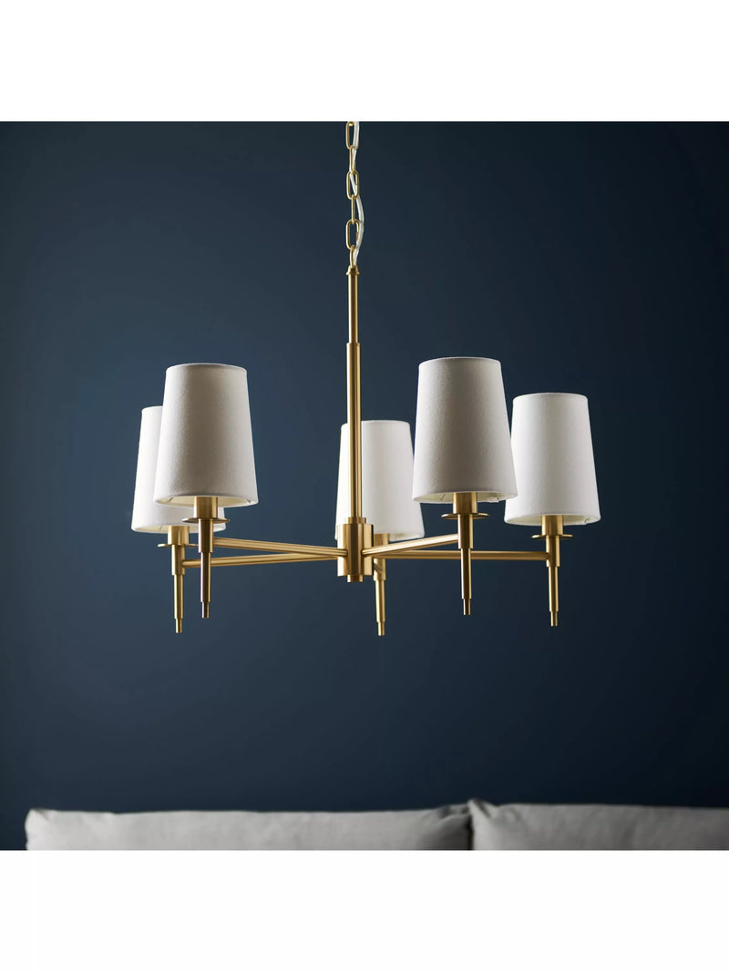 Bay Lighting Louis 5 arm ceiling light metallic brass, UK version