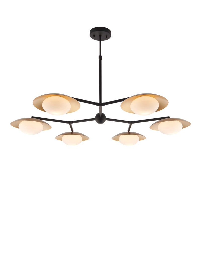 Bay Lighting Rajka bronze six-arm ceiling light (British brand)