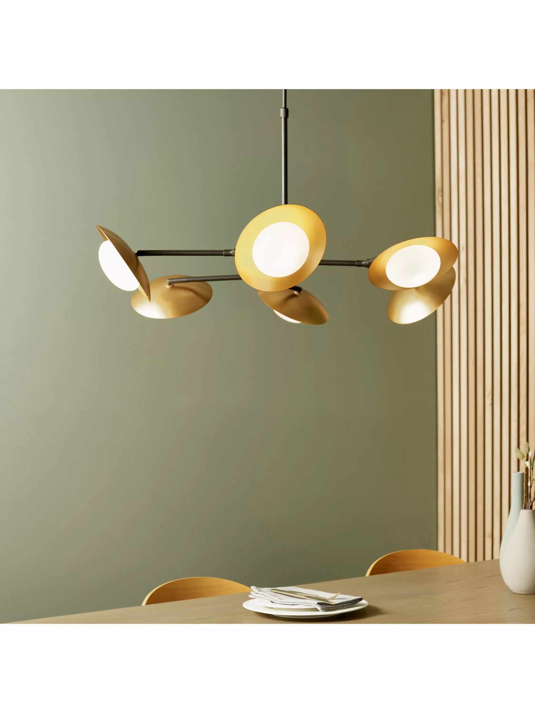 Bay Lighting Rajka bronze six-arm ceiling light (British brand)