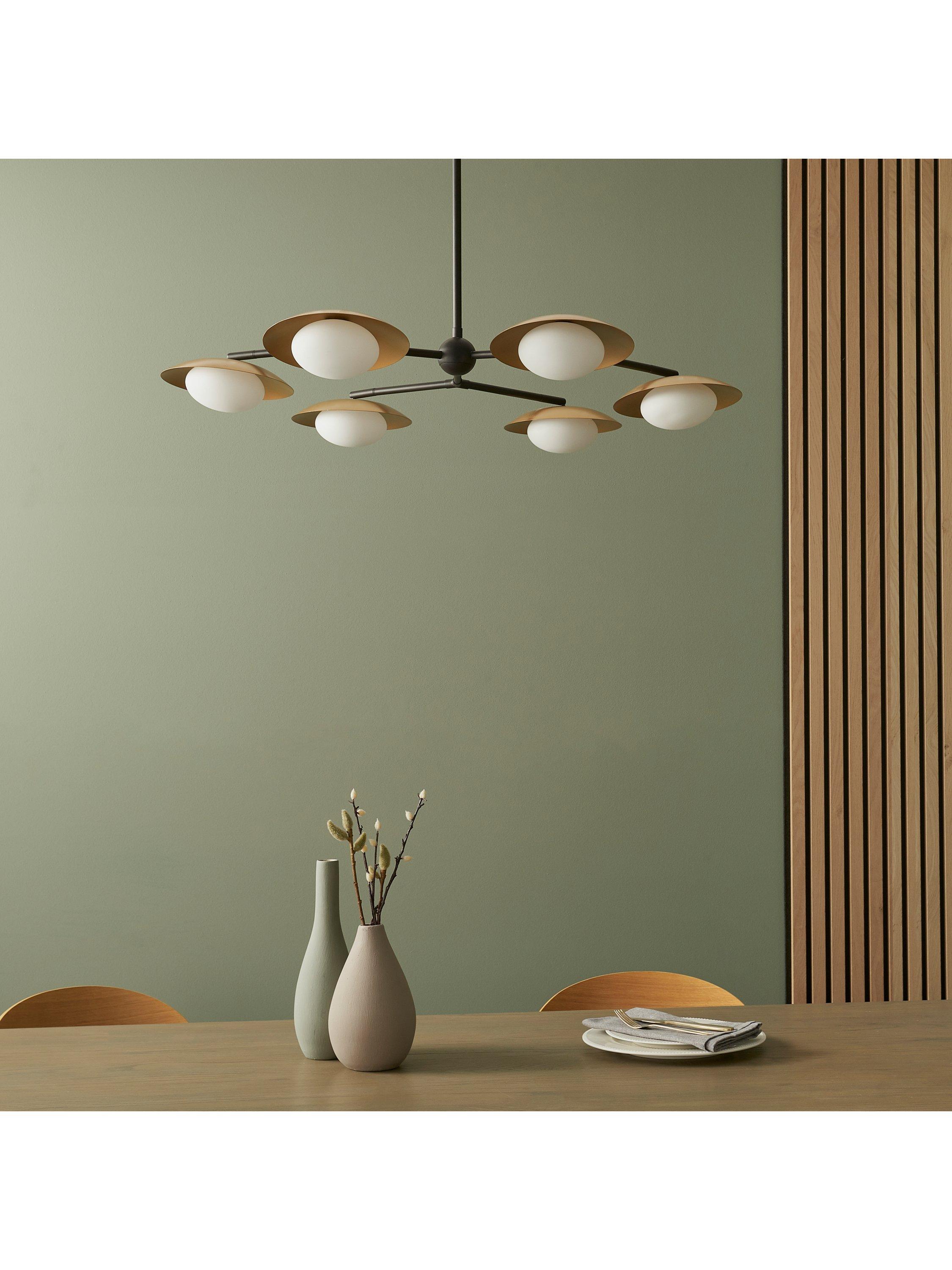 Bay Lighting Rajka bronze six-arm ceiling light (British brand)