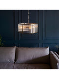 Bay Lighting Rika pendant light ribbed glass brass effect, UK version