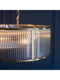Bay Lighting Rika pendant light ribbed glass brass effect, UK version