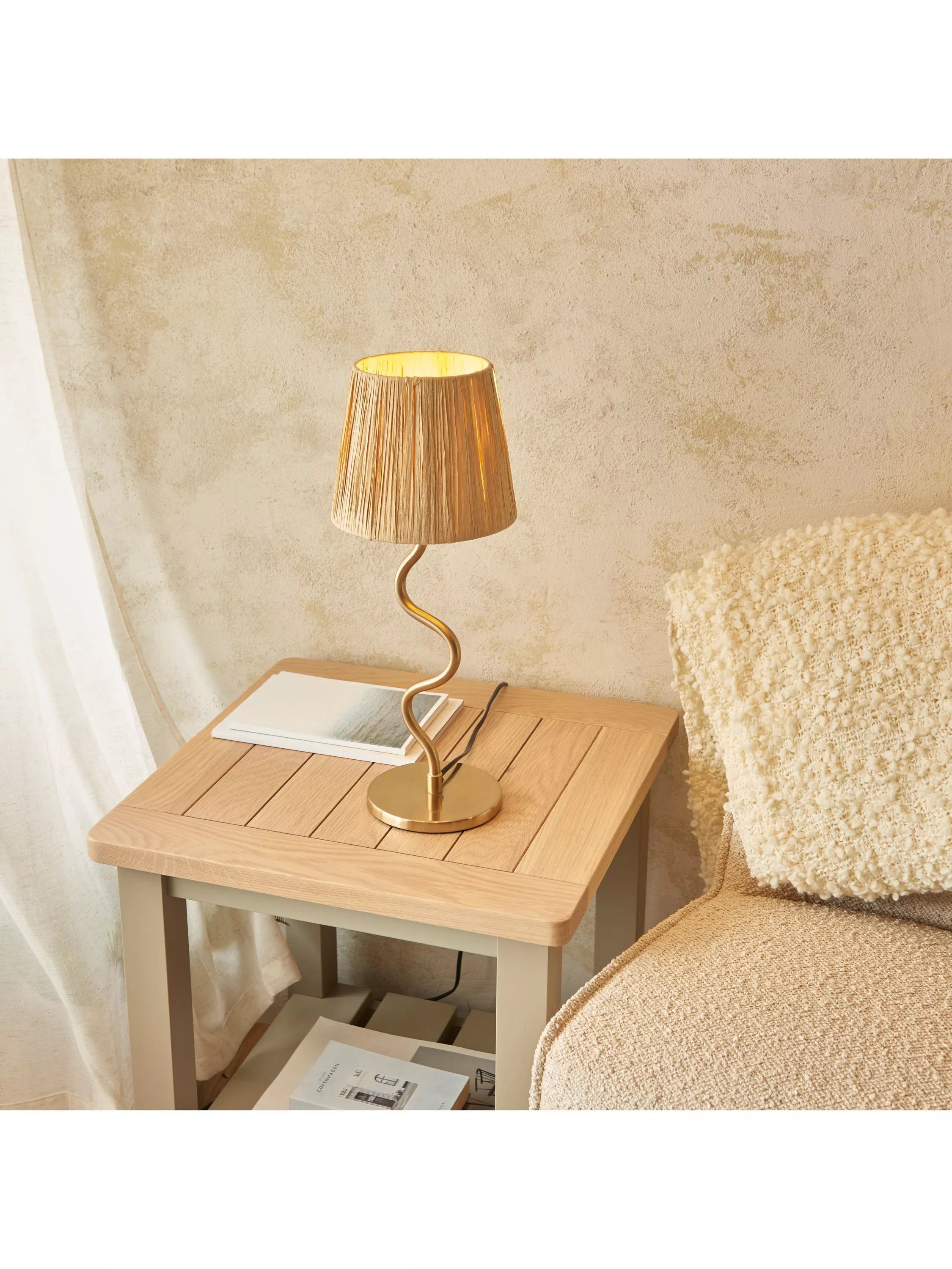 Bay Lighting Wave Table Lamp metallic brass, imported from the UK
