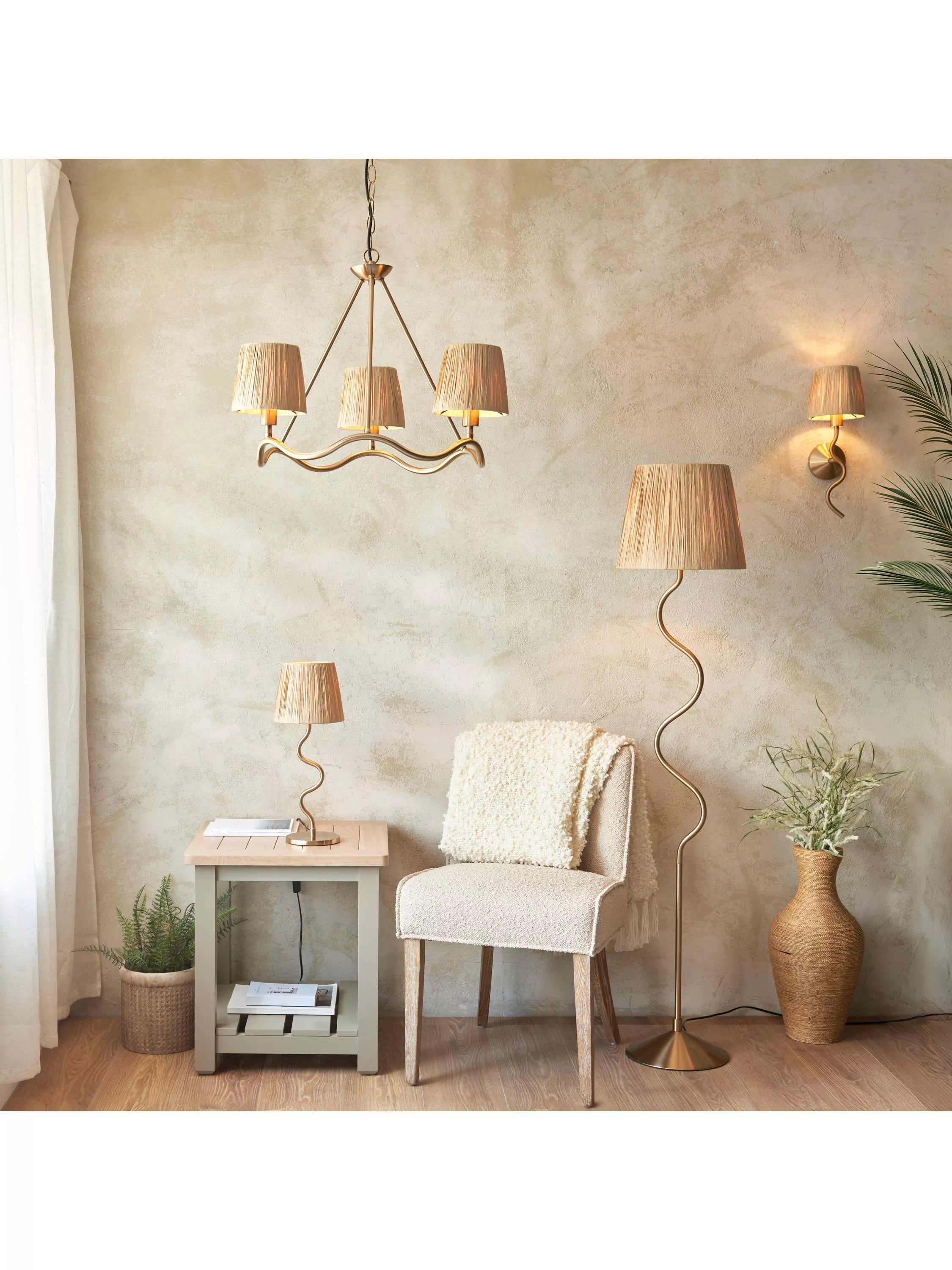 Bay Lighting Wave Table Lamp metallic brass, imported from the UK