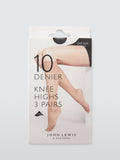 John Lewis knee-high tights 10 denier pack of 3, UK version