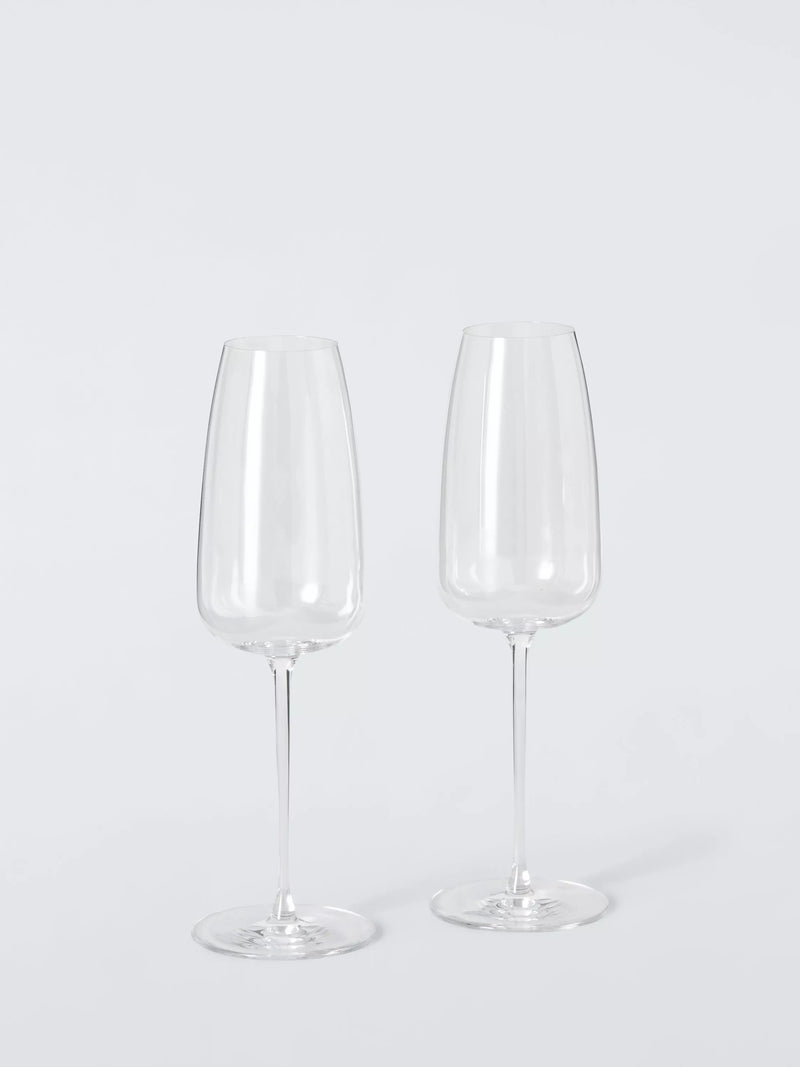John Lewis Sora crystal champagne flutes 360ml set (British brand)
