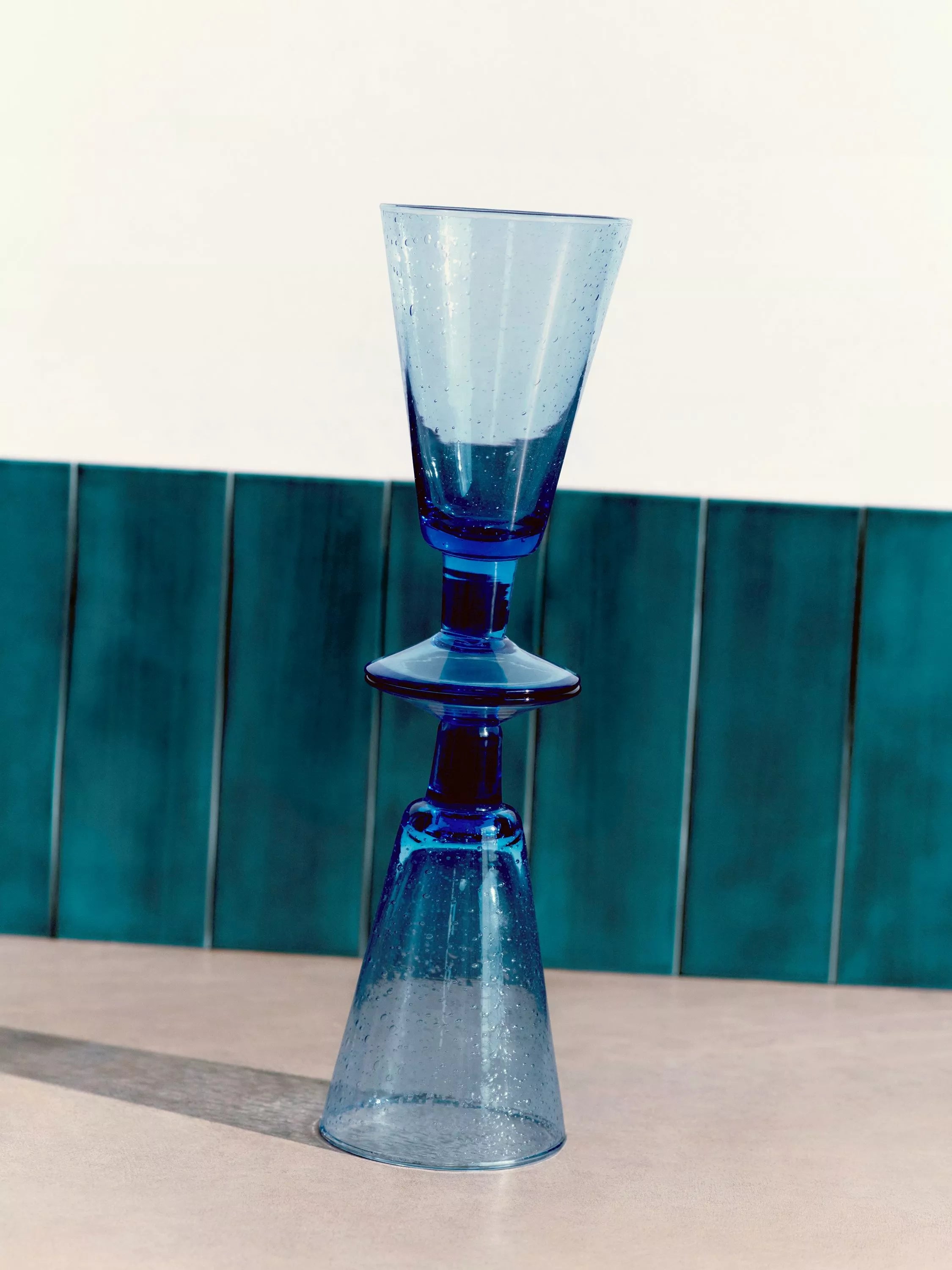 John Lewis Coastal blue wine glass 240ml, UK version