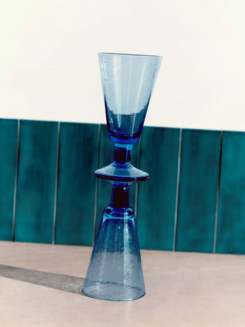 John Lewis Coastal blue wine glass 240ml, UK version