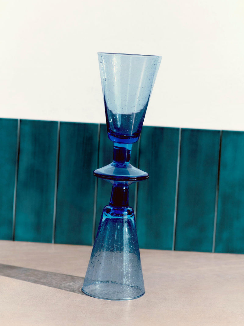 John Lewis Coastal blue wine glass 240ml, UK version