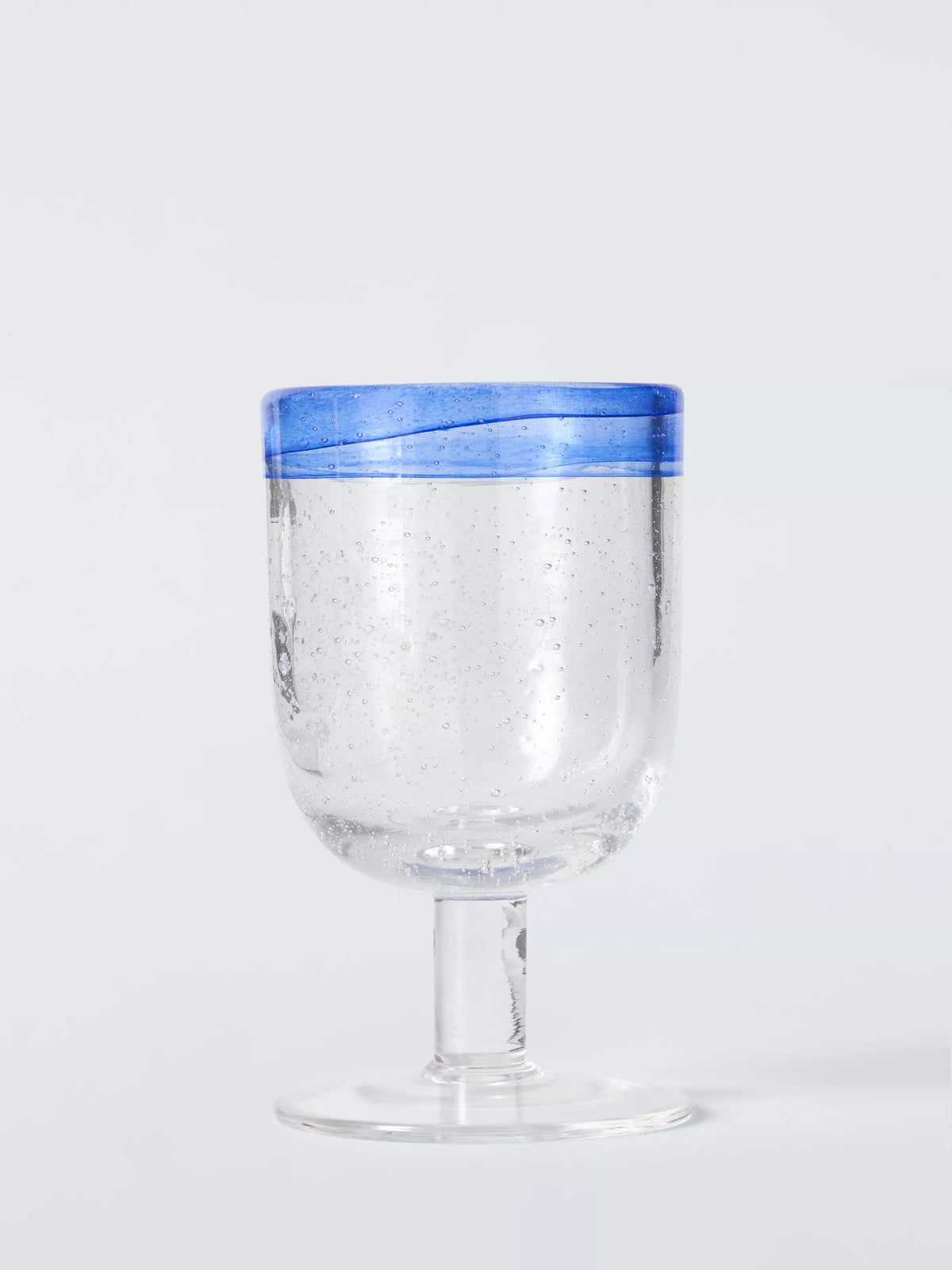 John Lewis blue bubble colour rim wine glass 260ml (British brand)