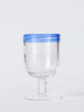 John Lewis blue bubble colour rim wine glass 260ml (British brand)