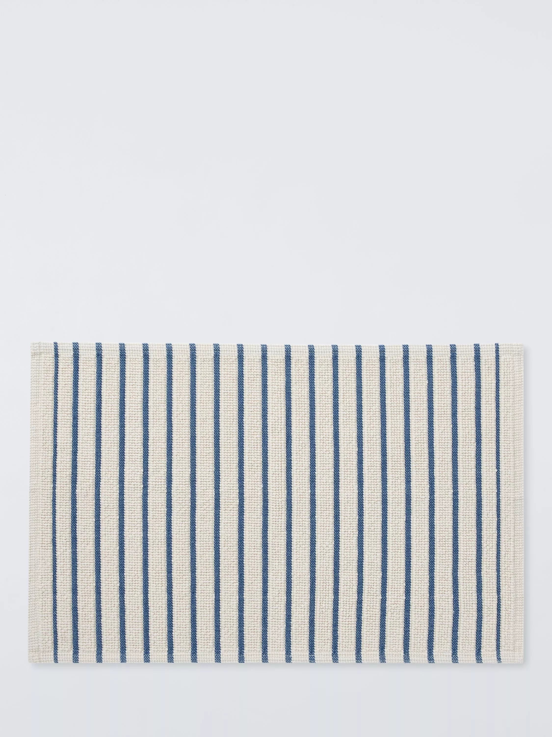John Lewis Coastal Stripe bath mat indigo 50x80cm, UK version