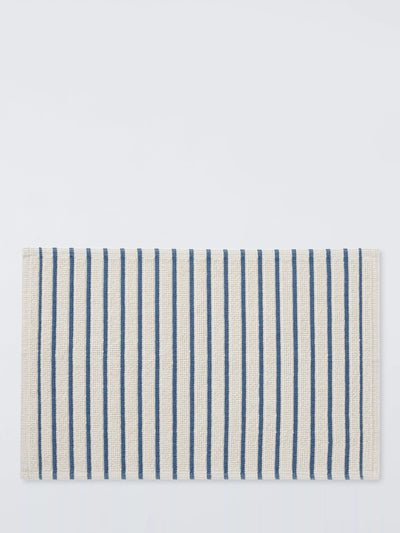 John Lewis John Lewis Coastal Stripe Bath Mat, Indigo, 50x80cm- Buy online at McGrocer
