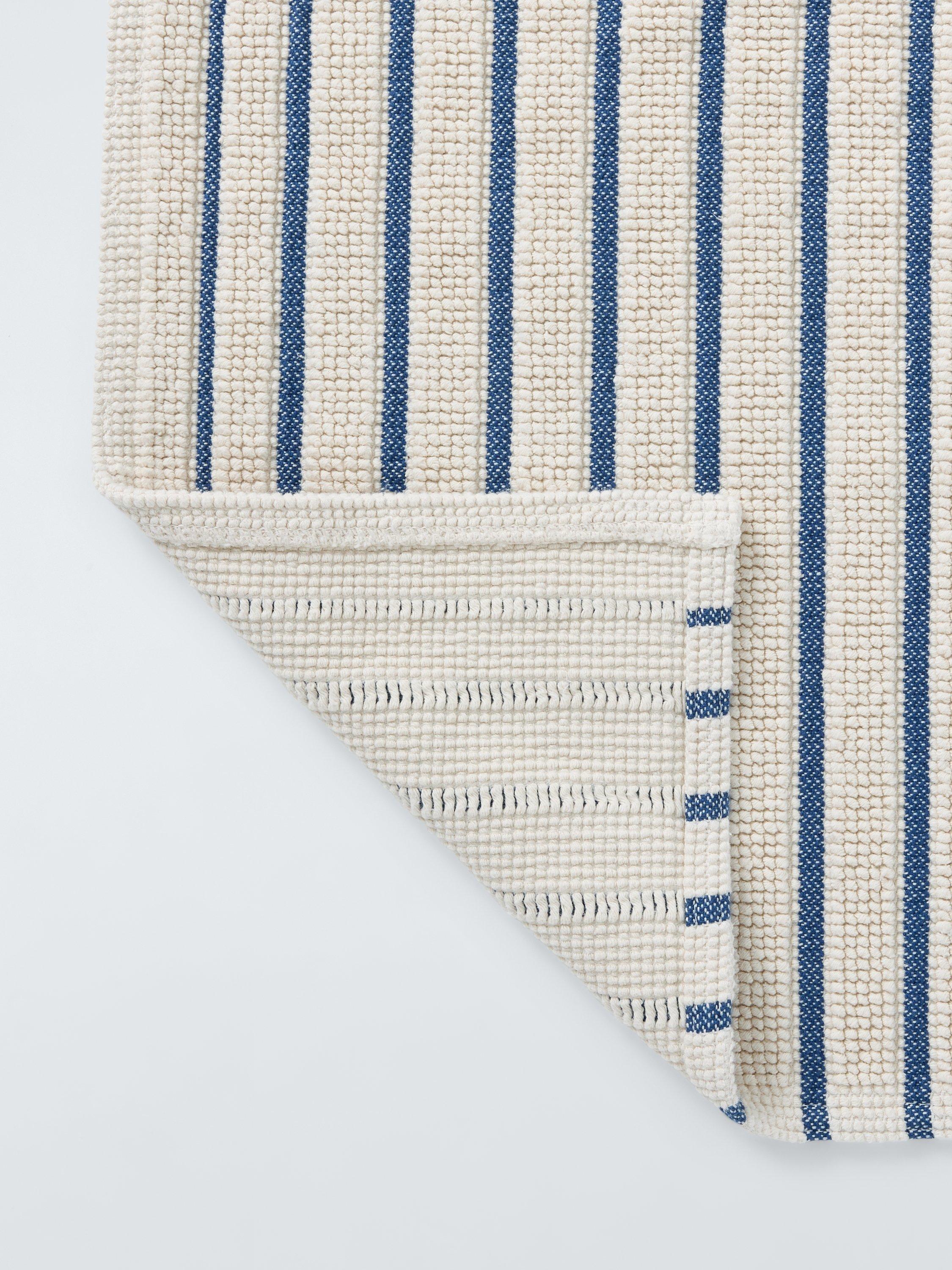 John Lewis Coastal Stripe bath mat indigo 50x80cm, UK version