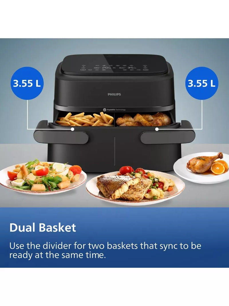 Philips Dual Basket Air Fryer 7.1L NA150/09, UK version
