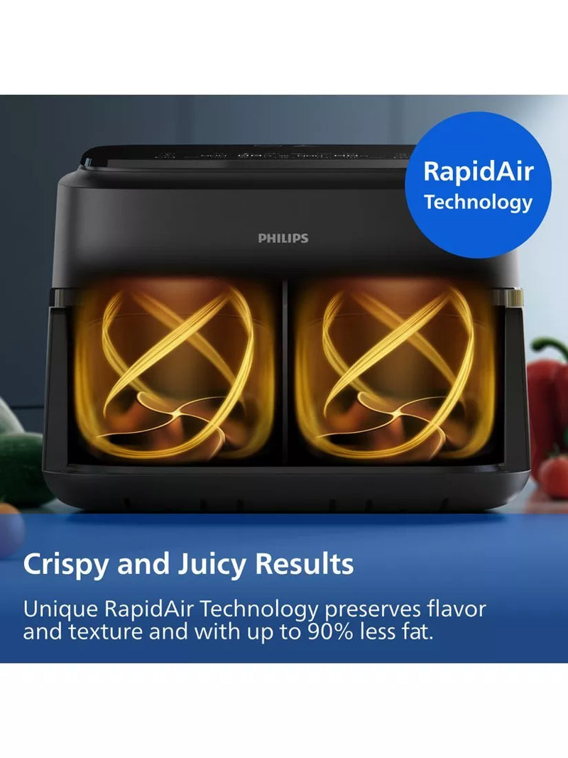 Philips Dual Basket Air Fryer 7.1L NA150/09, UK version