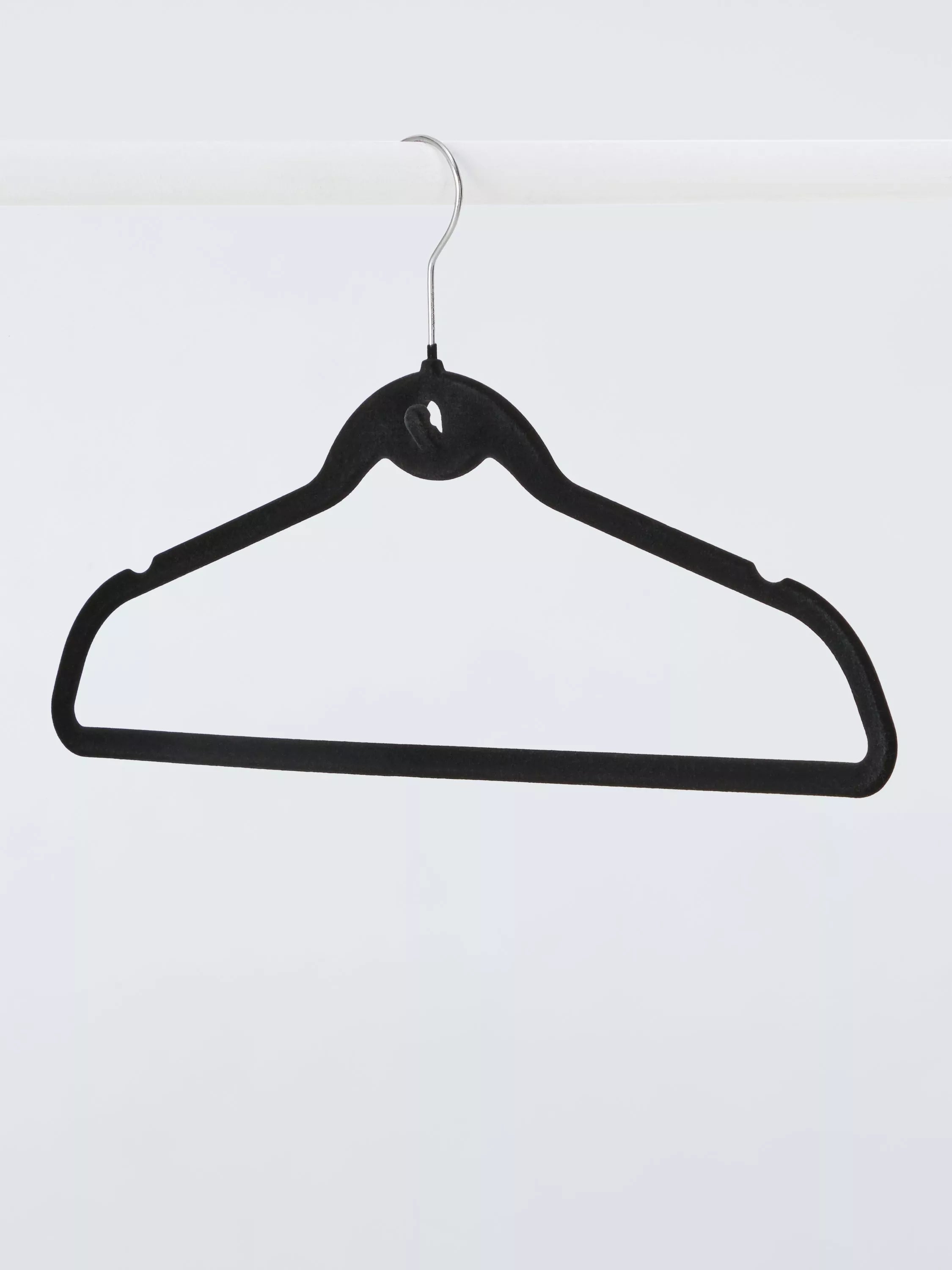 John Lewis flocked hangers pack of 20 black, imported from the UK