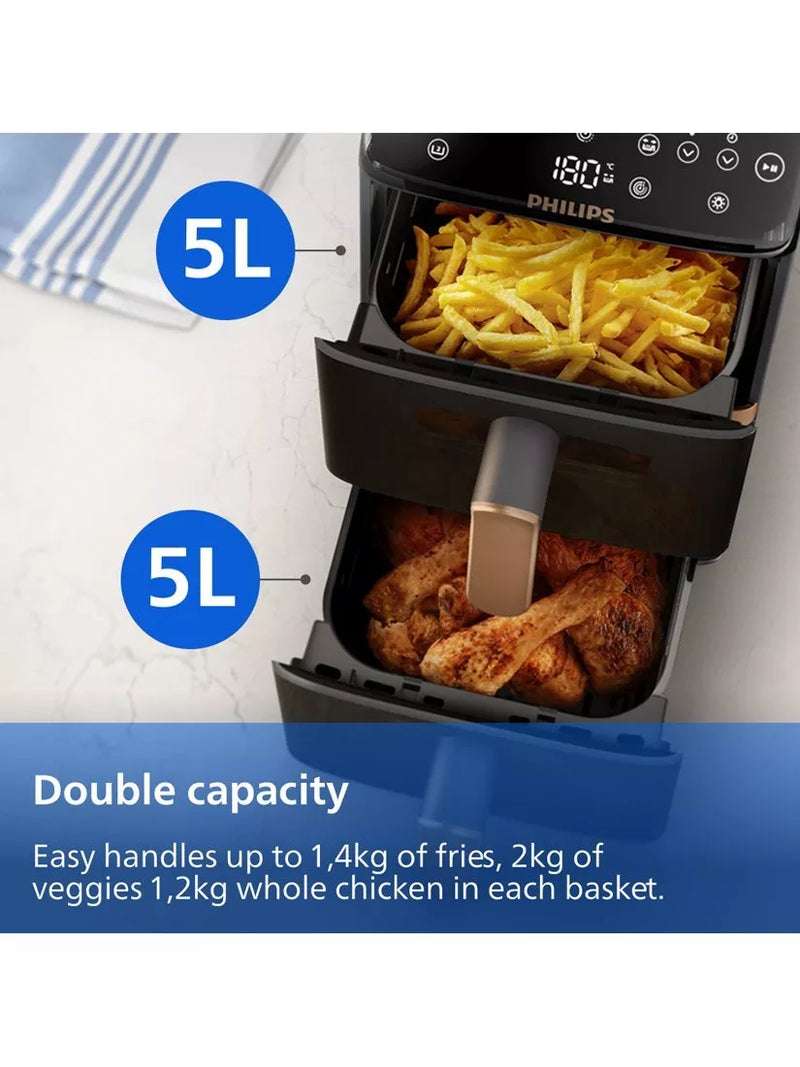 Philips stacked dual basket air fryer 10L (British brand)
