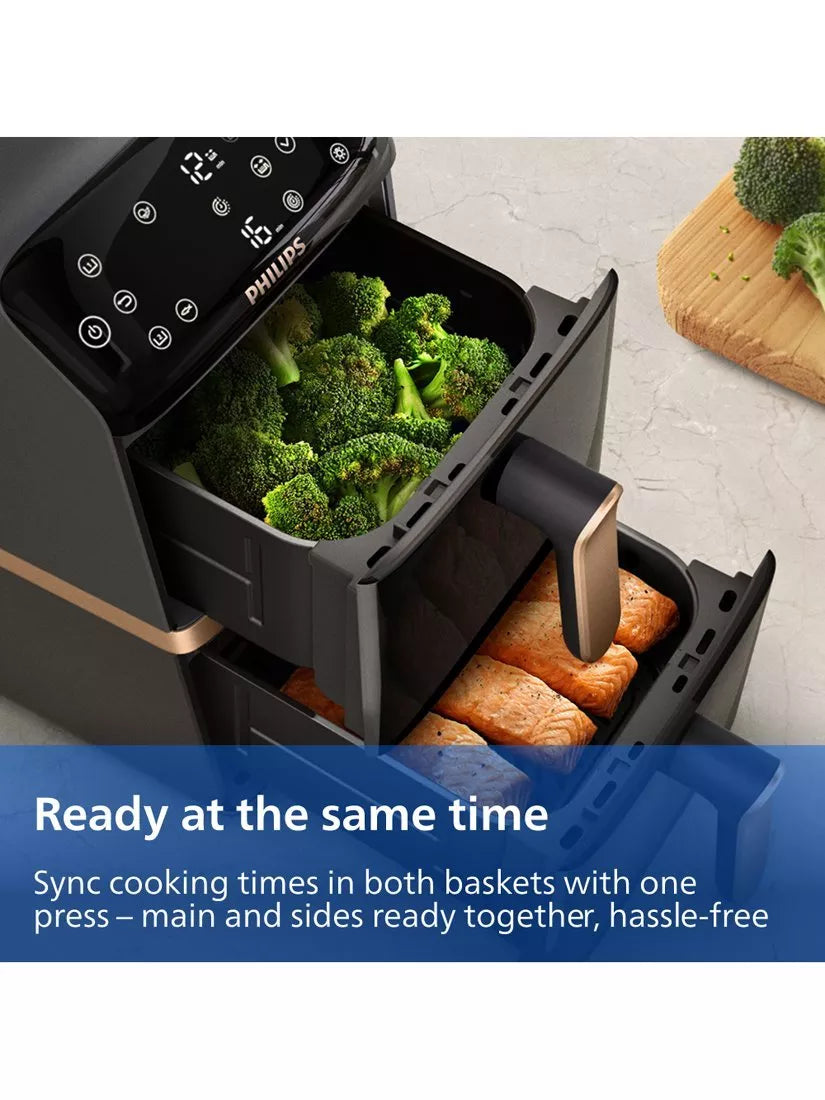 Philips stacked dual basket air fryer 10L (British brand)
