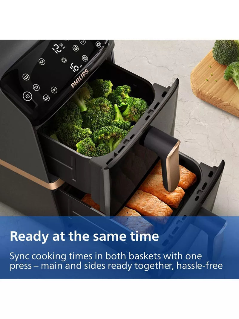Philips stacked dual basket air fryer 10L (British brand)