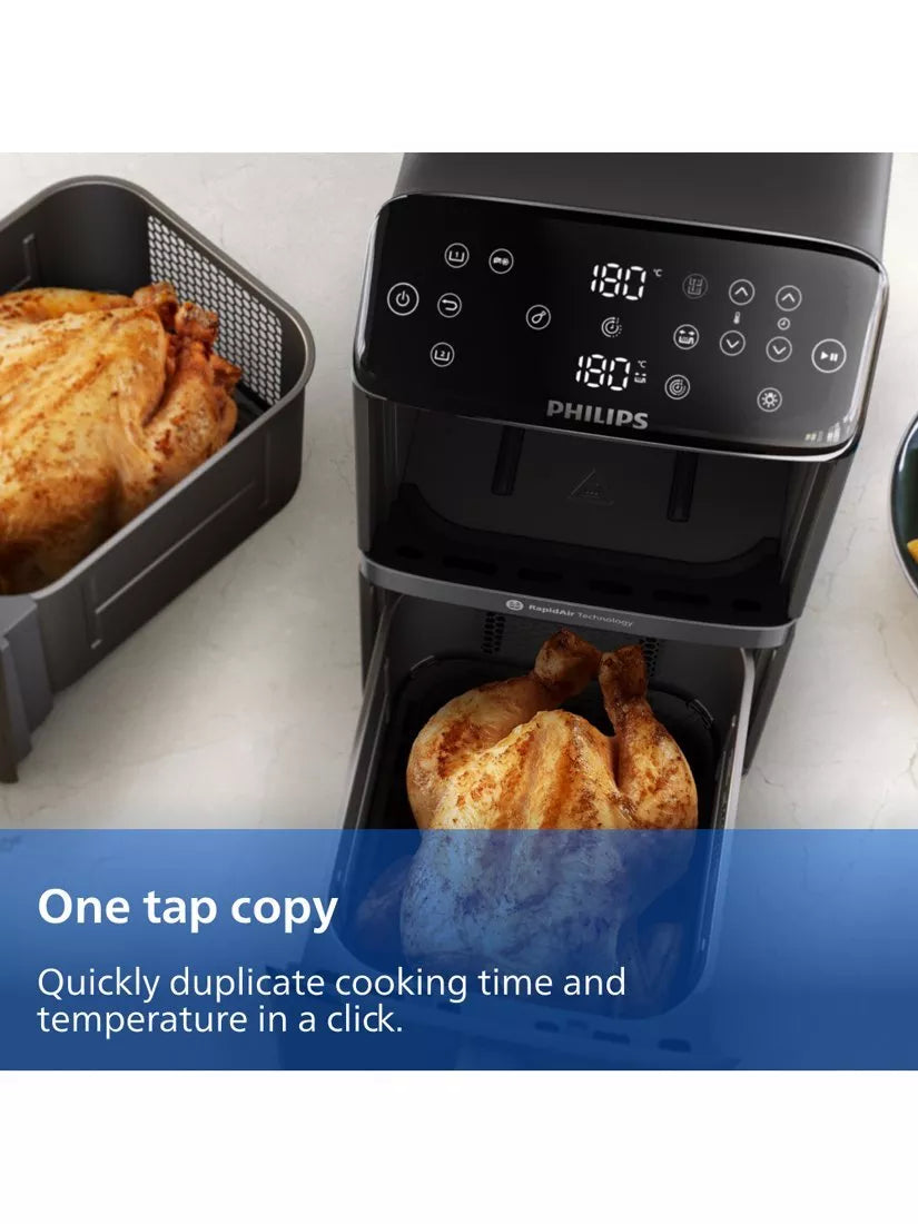 Philips stacked dual basket air fryer 10L (British brand)