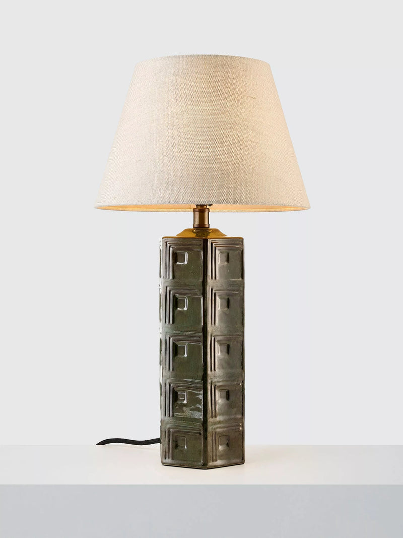 John Lewis Hex ceramic table lamp base green - British product