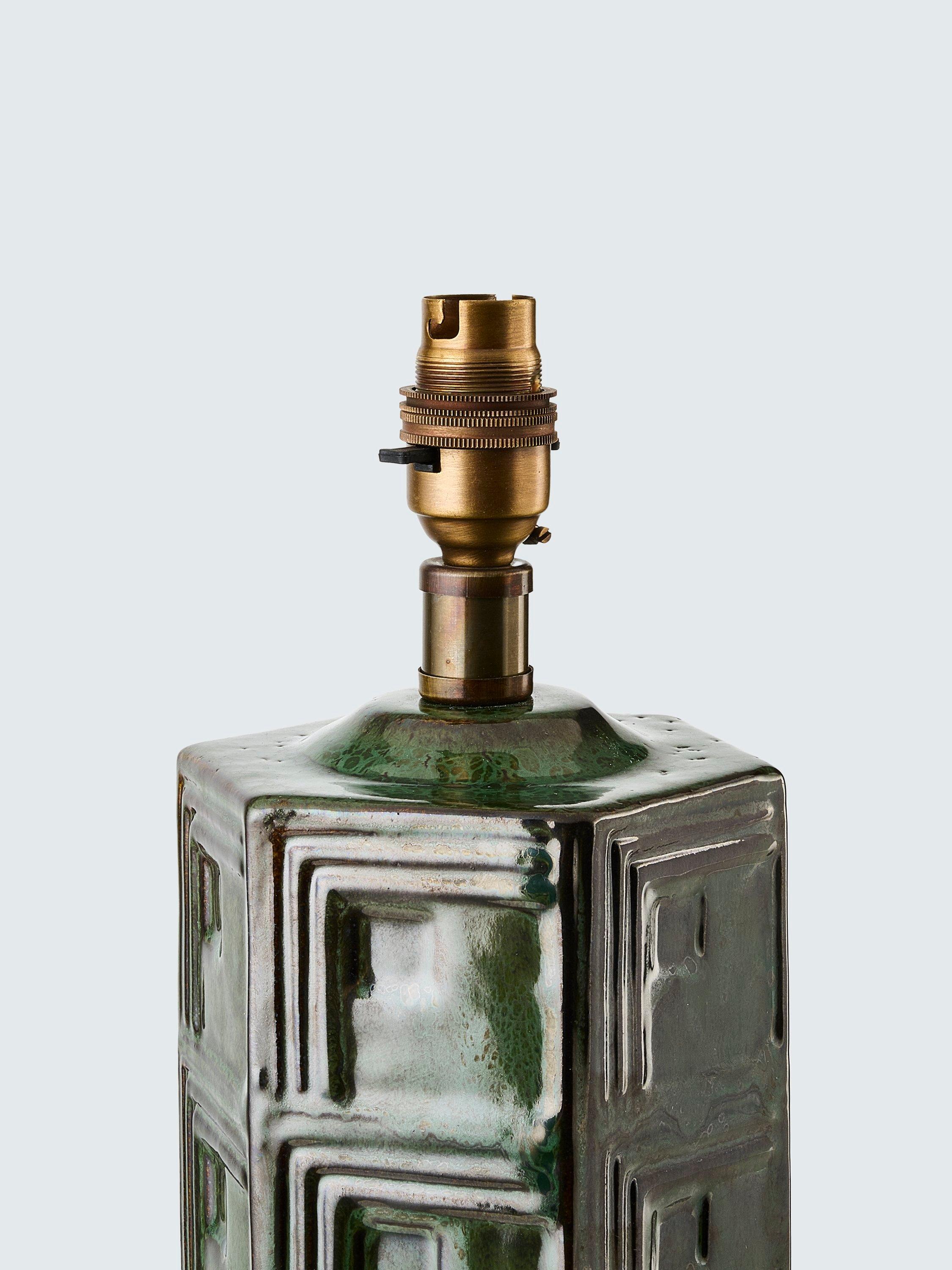 John Lewis Hex ceramic table lamp base green - British product