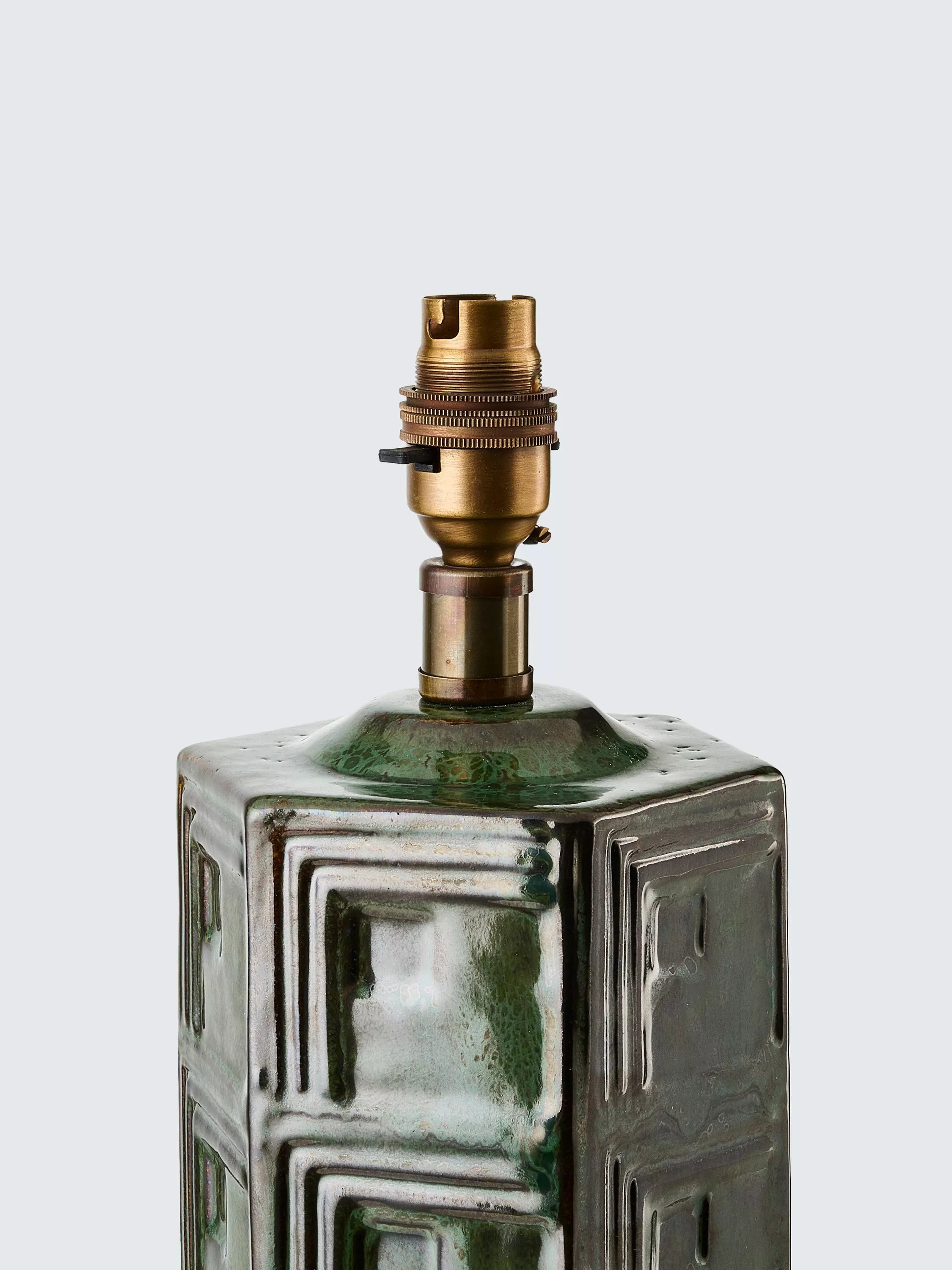 John Lewis Hex ceramic table lamp base green - British product