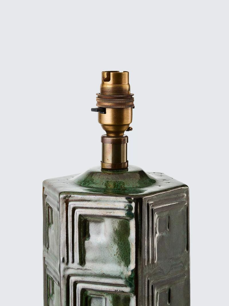 John Lewis Hex ceramic table lamp base green - British product