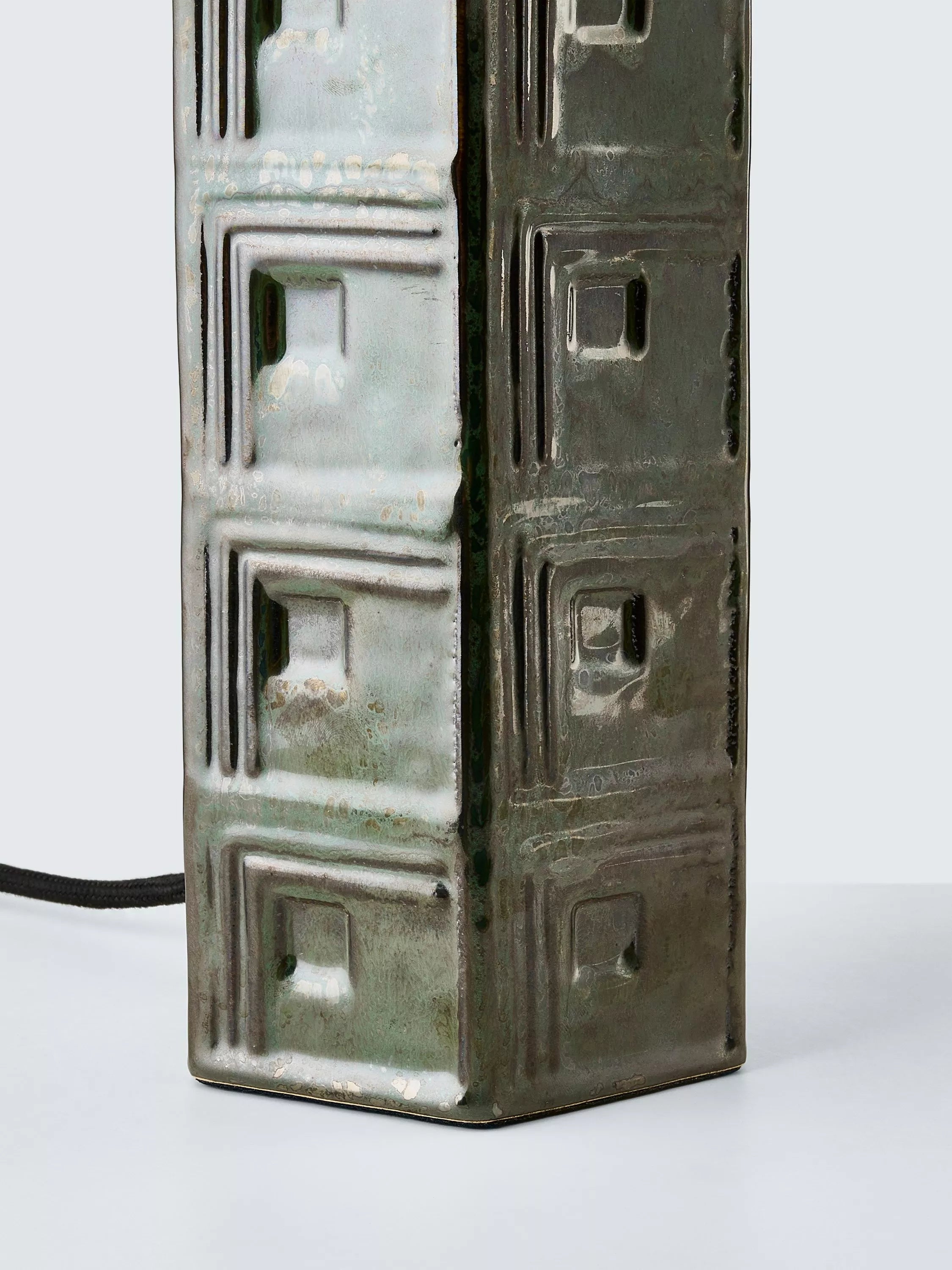 John Lewis Hex ceramic table lamp base green - British product
