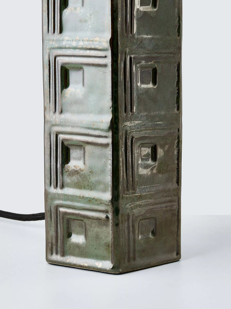 John Lewis Hex ceramic table lamp base green - British product