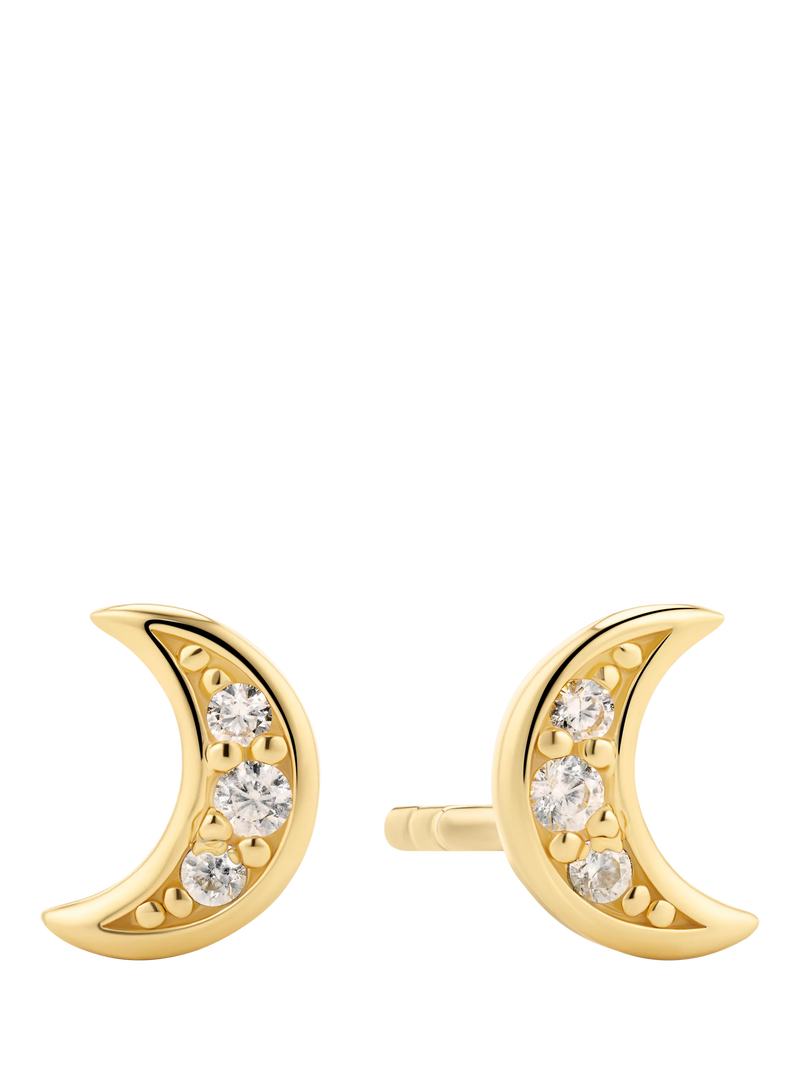 Sif Jakobs Jewellery Luna Crystal Moon Stud Earrings