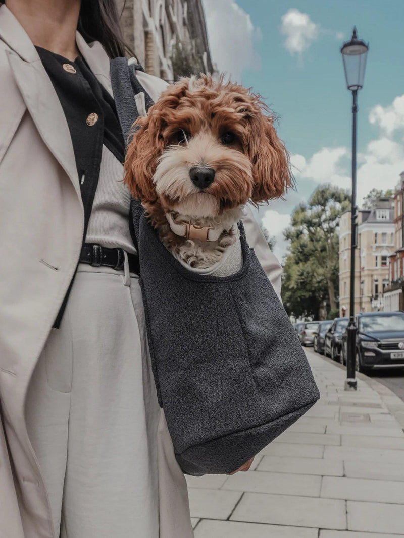 By Teddy Bouclé Dog Carrier Blue Navy, imported from the UK