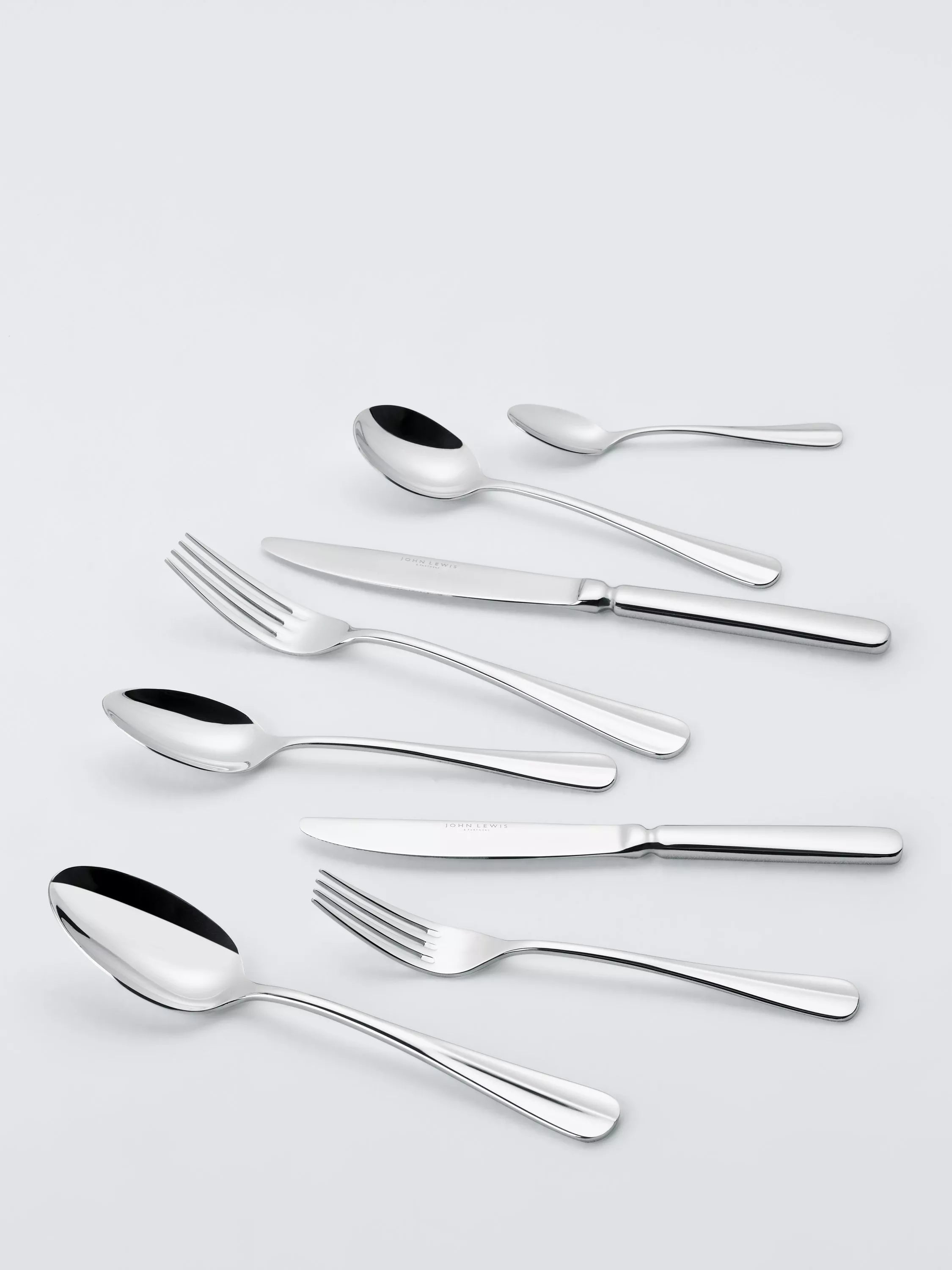 John Lewis Baguette stainless steel cutlery set 44pc, imported from the UK