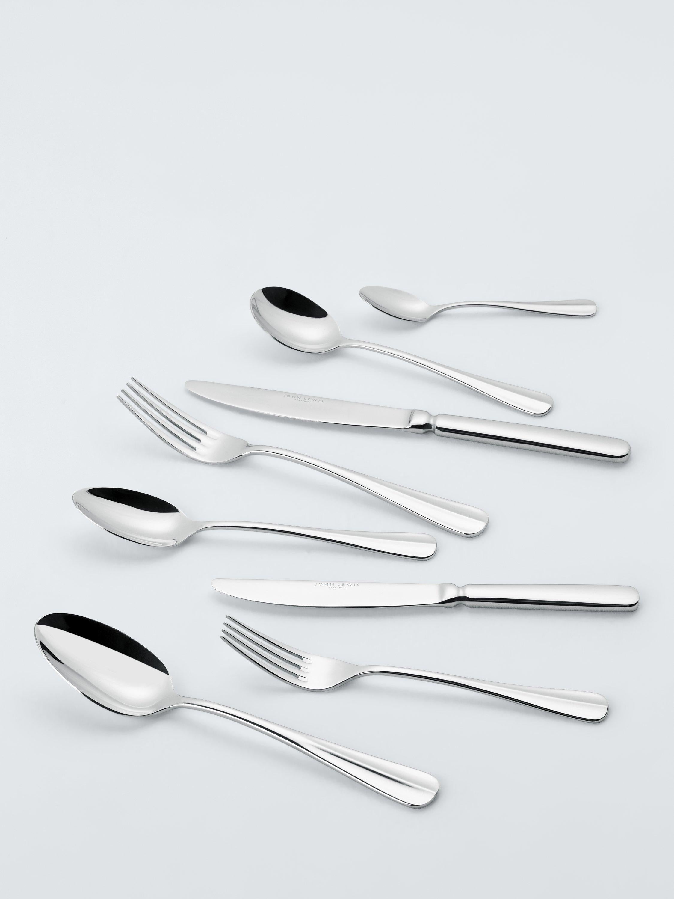John Lewis Baguette stainless steel cutlery set 44pc, imported from the UK
