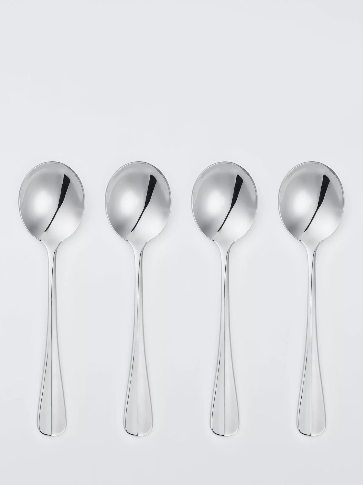 John Lewis Baguette stainless steel soup spoons set of 4, UK version