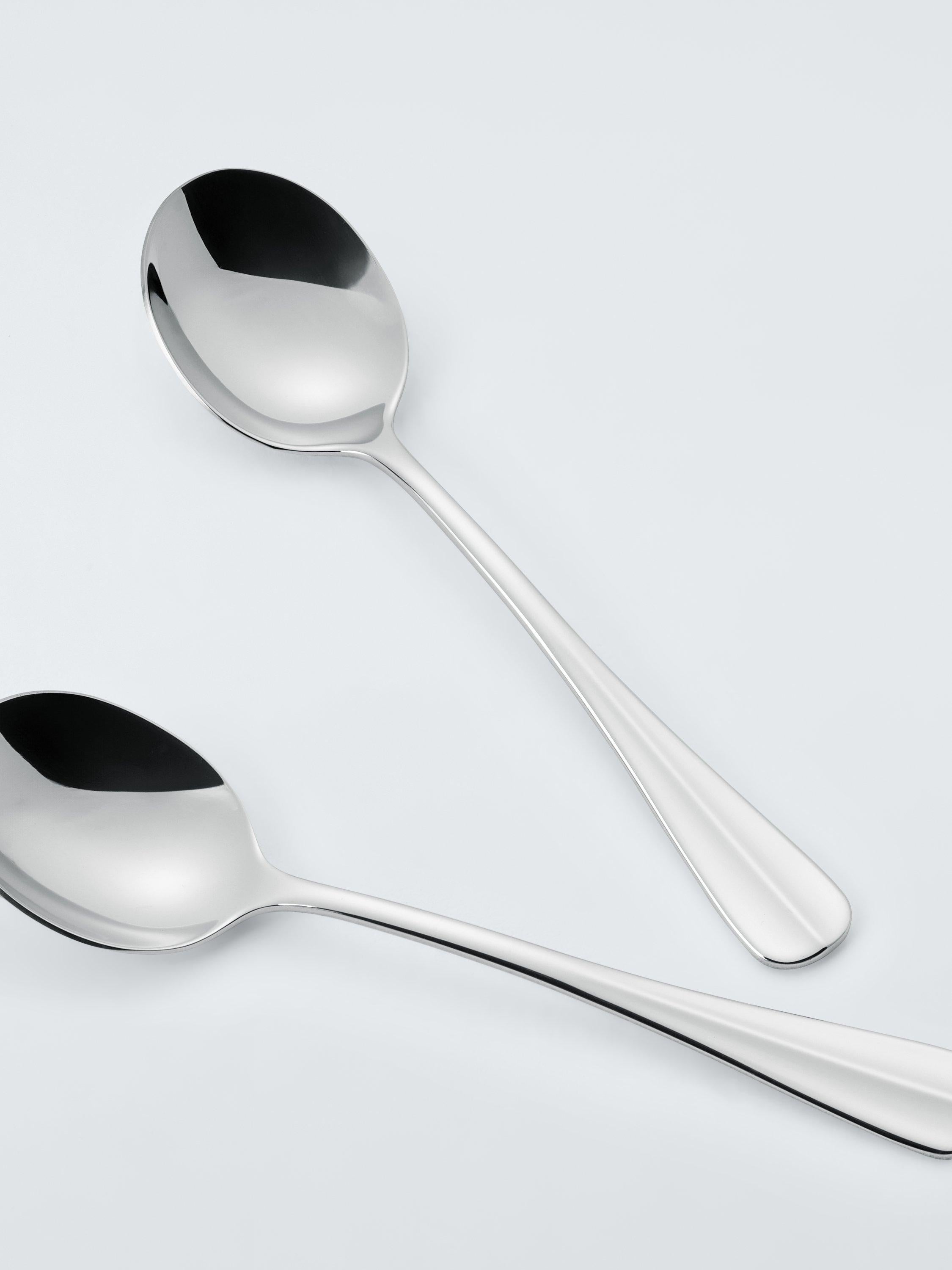 John Lewis Baguette stainless steel soup spoons set of 4, UK version