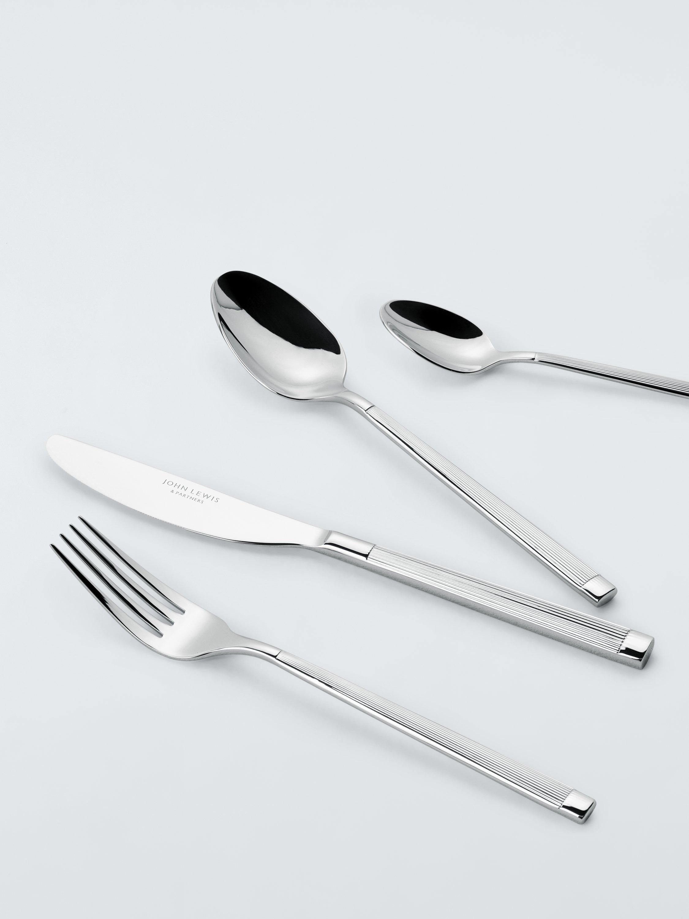 John Lewis Noble stainless steel cutlery set, 16 pieces, 4 place settings (British brand)