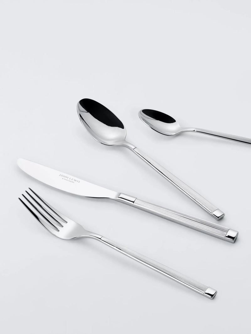 John Lewis Noble stainless steel cutlery set, 16 pieces, 4 place settings (British brand)