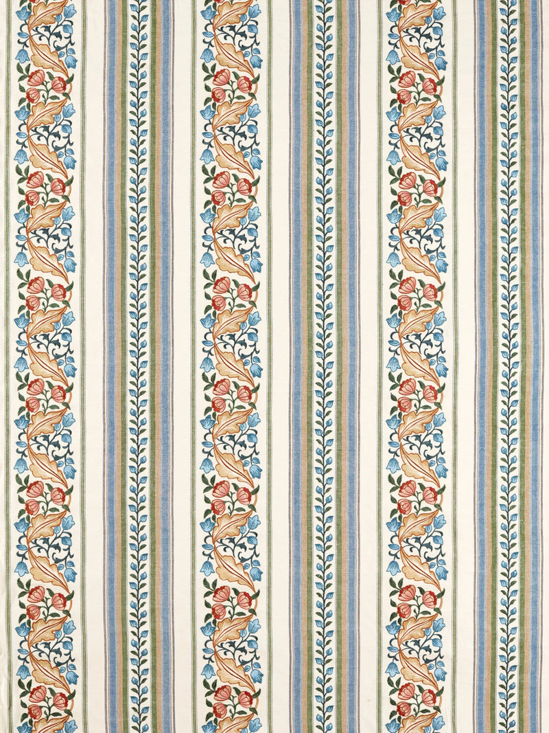 Morris & Co Bluebell & Peony embroidery furnishing fabric imported from UK
