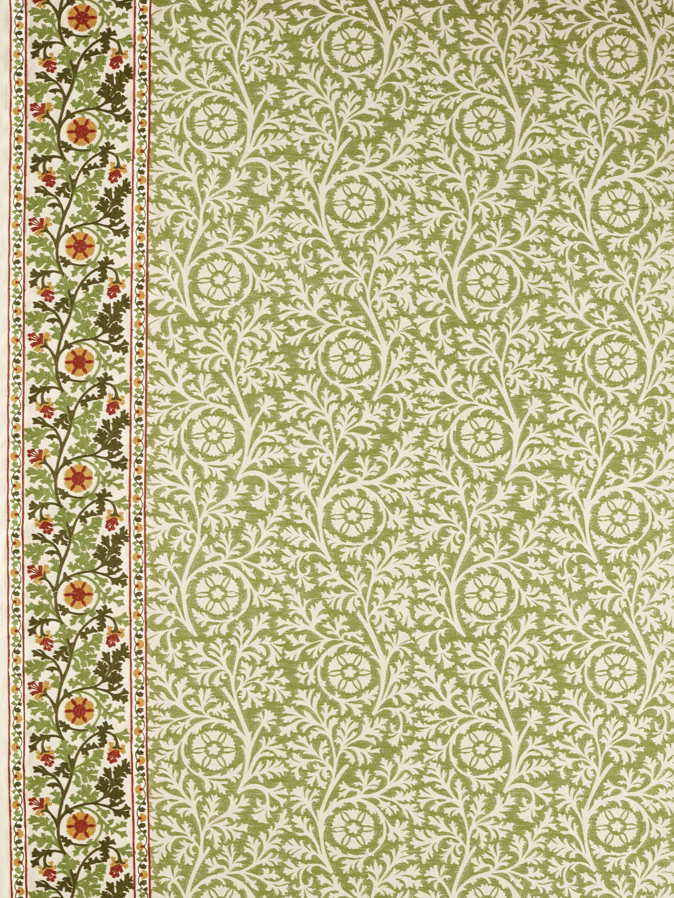 Morris & Co. Chamomile embroidered furnishing fabric - British product