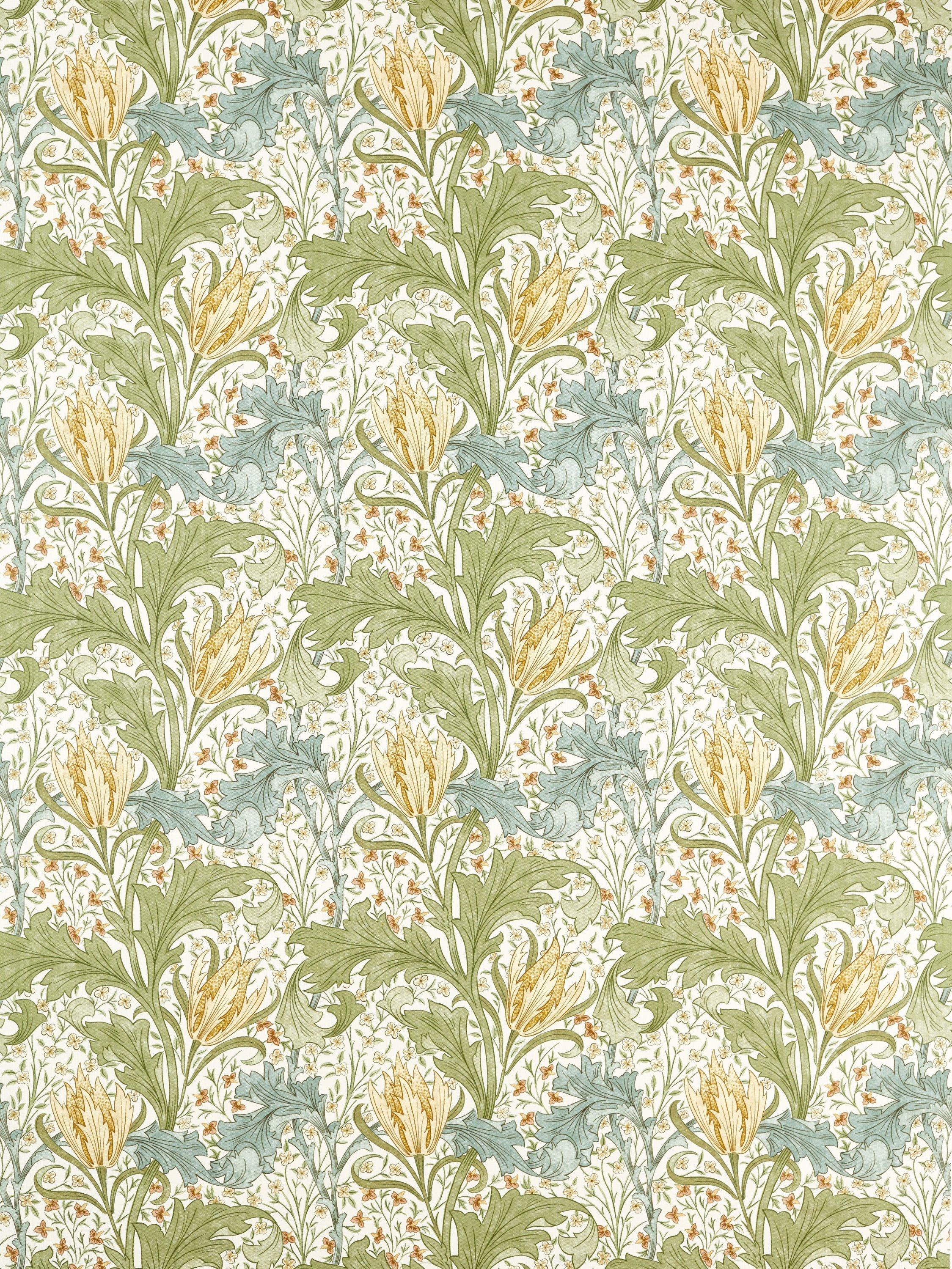 Morris & Co. Lent Lily embroidery furnishing fabric 136cm, UK version