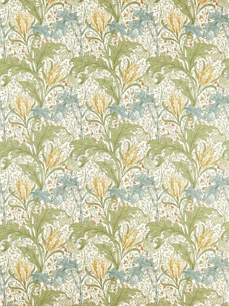 Morris & Co. Lent Lily embroidery furnishing fabric 136cm, UK version
