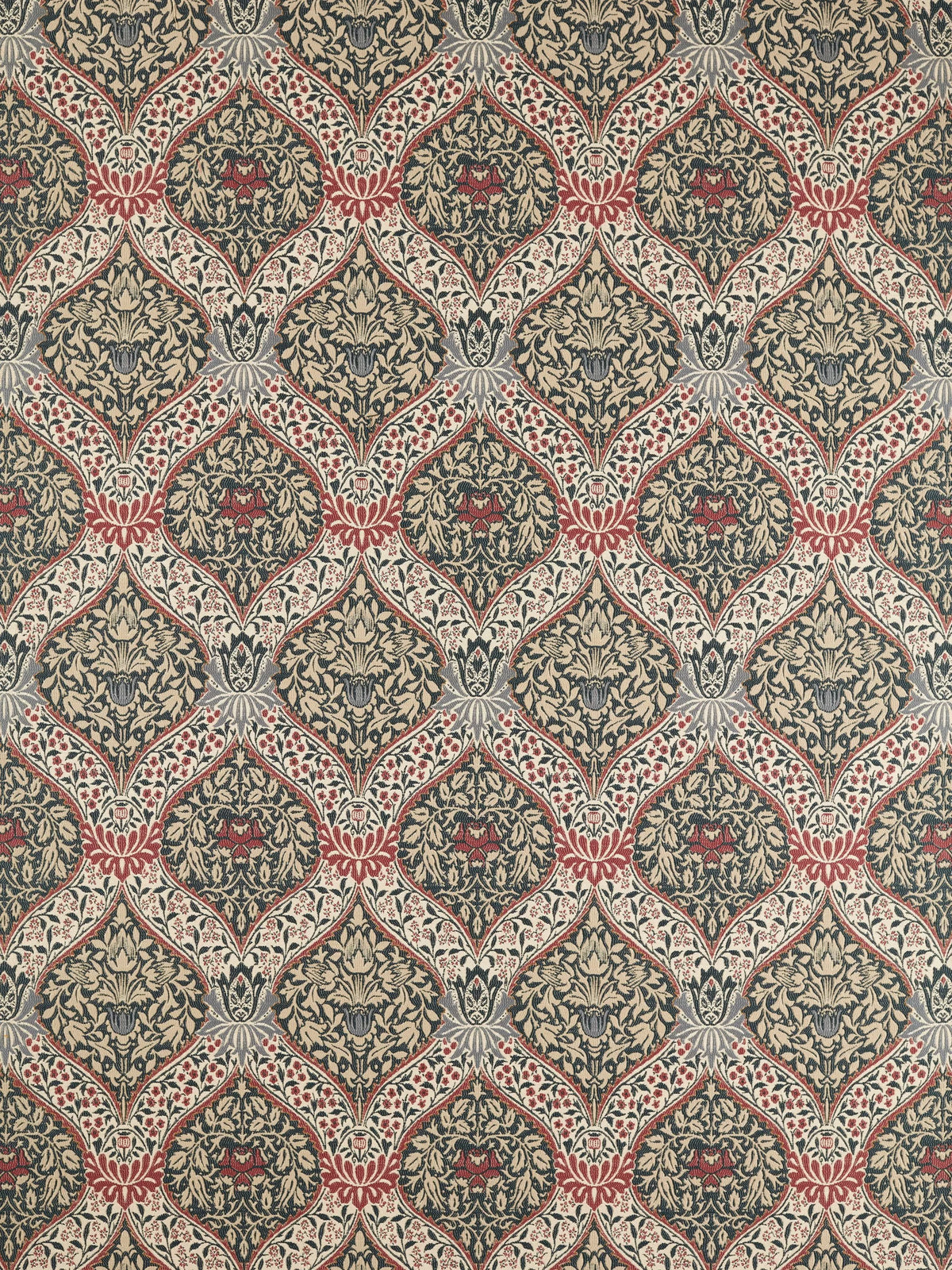 Morris & Co. Norbury Weave Furnishing Fabric floral pattern, imported from the UK