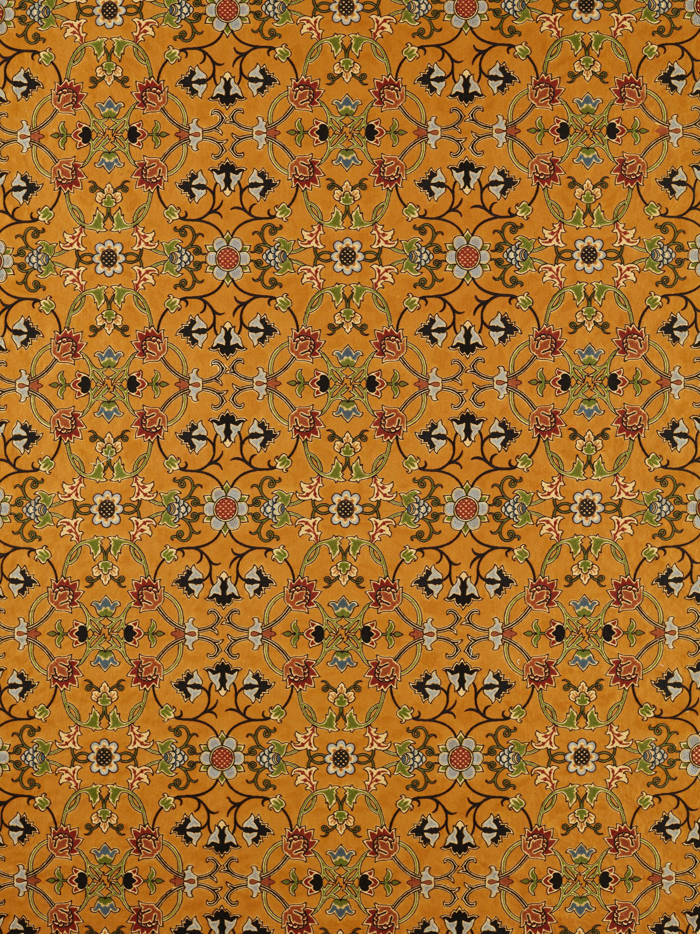 Morris & Co. Persian Scroll embroidery furnishing fabric, UK version